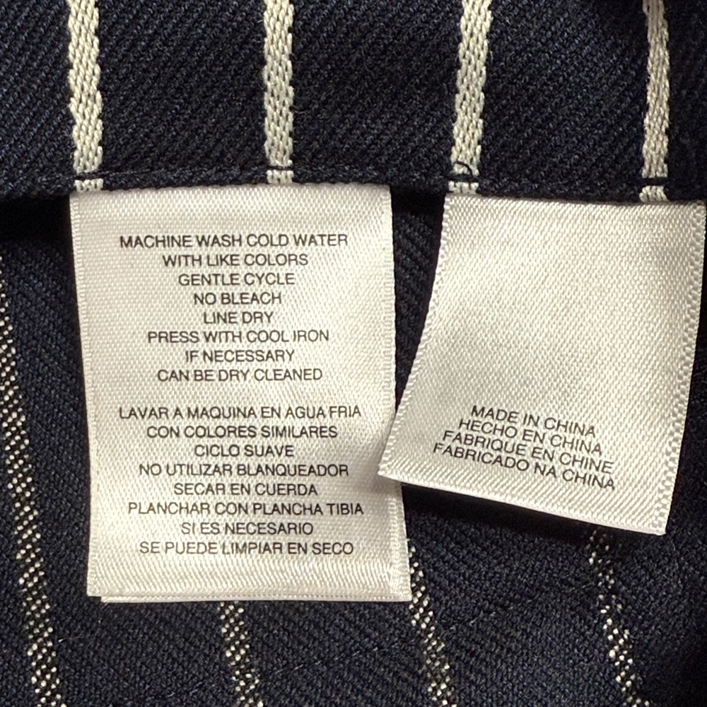 RACHEL Rachel Roy Striped Navy/white Pants SZ 8 high waist wide leg button side - Picture 8 of 10